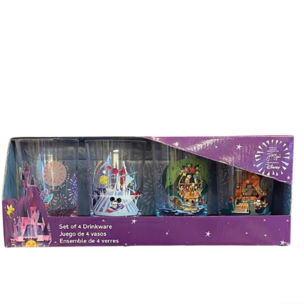 Disney Parks Joey Chou Drinkware Tumbler Set Of 4 New in Box